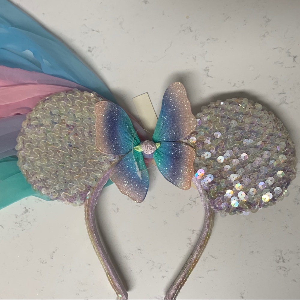 Disney Minnie Ears with butterfly and ribbons